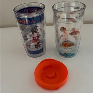 Tervis Blue and Orange Tumblers with Gators and Fish
